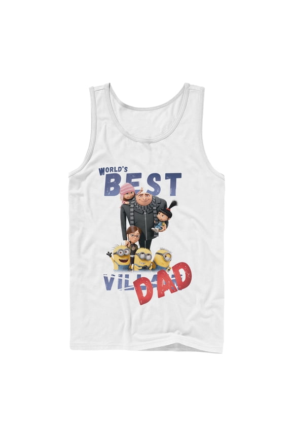 Men's Despicable Me World's Best Villain Dad Tank Top White Large