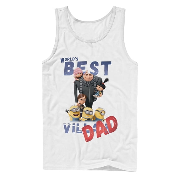 Men's Despicable Me World's Best Villain Dad Tank Top White Small