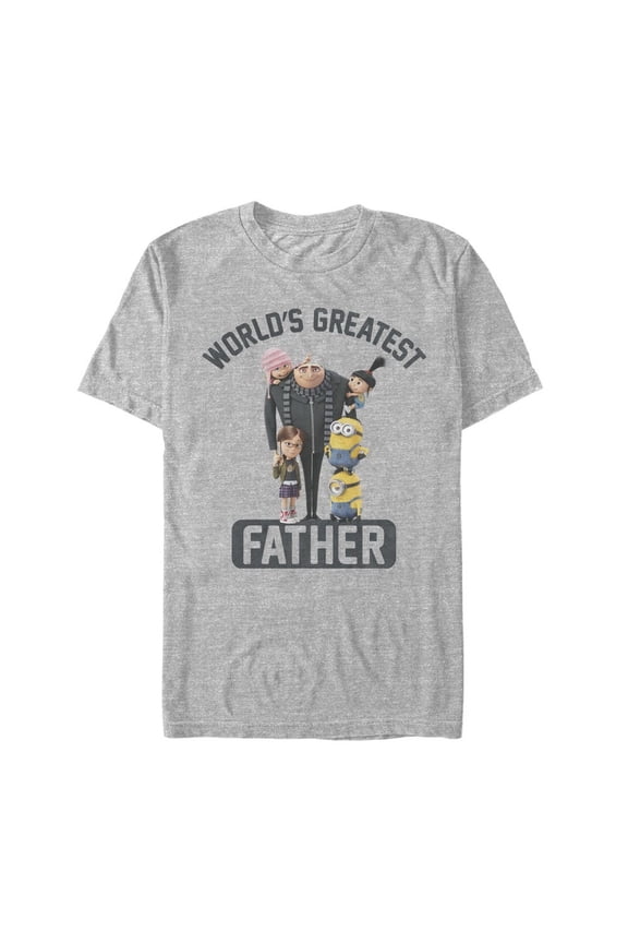 Men's Despicable Me World's Greatest Father Graphic Tee Athletic Heather Large