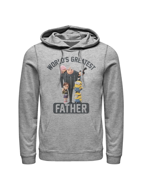 Men's Despicable Me World's Greatest Father Pull Over Hoodie Athletic Heather Large