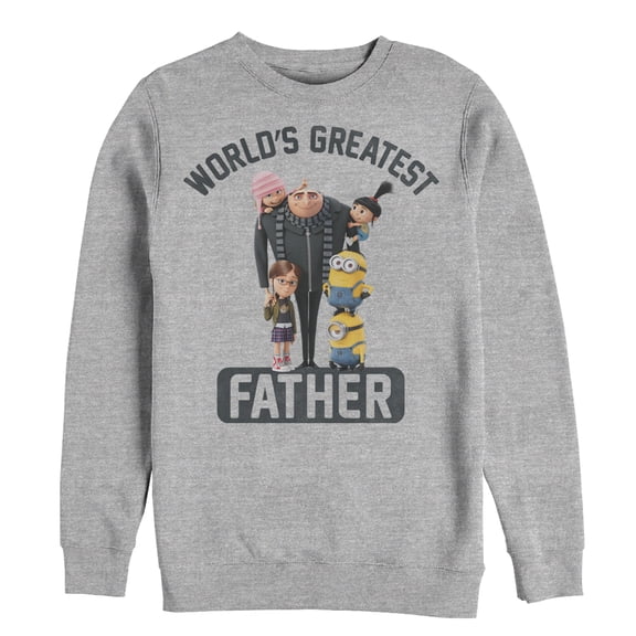 Men's Despicable Me World's Greatest Father  Sweatshirt Athletic Heather 2X Large