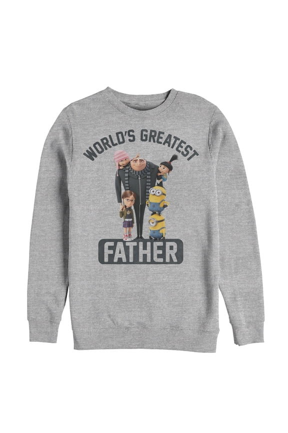 Men's Despicable Me World's Greatest Father Sweatshirt Athletic Heather Medium
