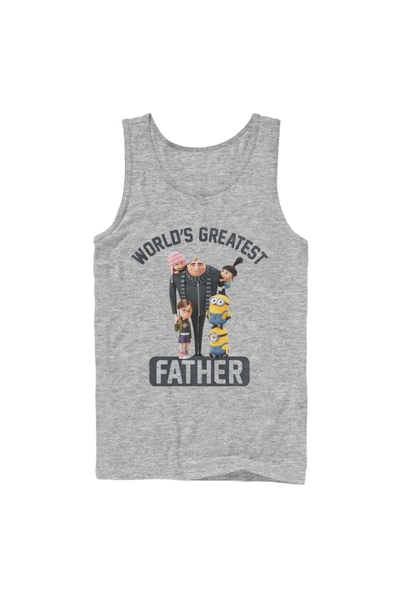 Men's Despicable Me World's Greatest Father Tank Top Athletic Heather Large
