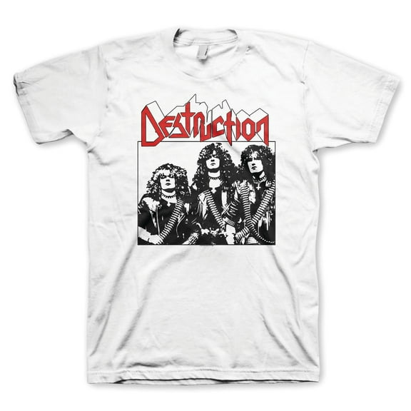 Men's Destruction Vintage Photo T-shirt Large White