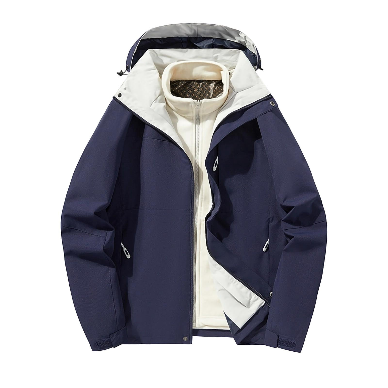Men's Detachable Inner Hat Waterproof and Windproof Jacket Outdoor ...