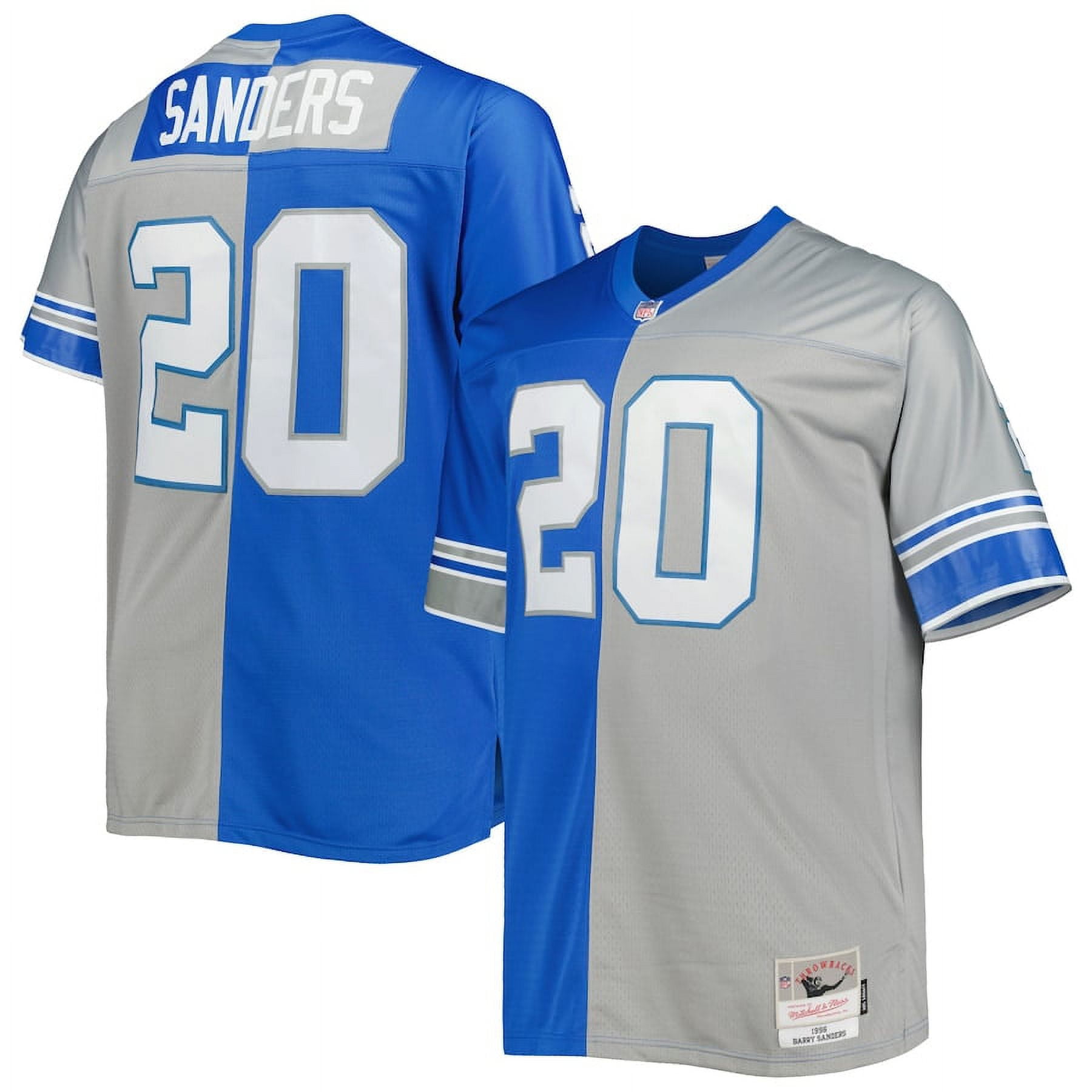 Men's Detroit_Lions Barry Sanders Mitchell & Ness Blue/Silver Big & Tall Split Legacy Retired