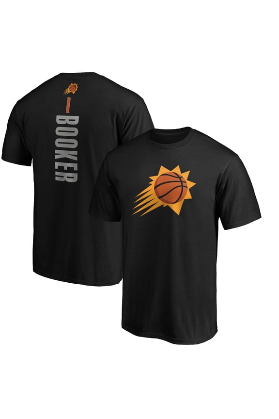 Men's Devin Booker Black Phoenix Suns Playmaker Name & Number T-Shirt