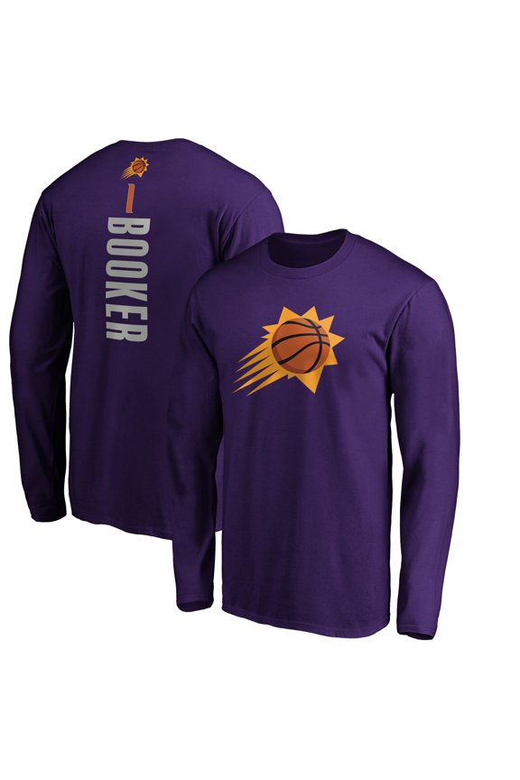 Men's Devin Booker Purple Phoenix Suns Playmaker Name & Number Long Sleeve T-Shirt