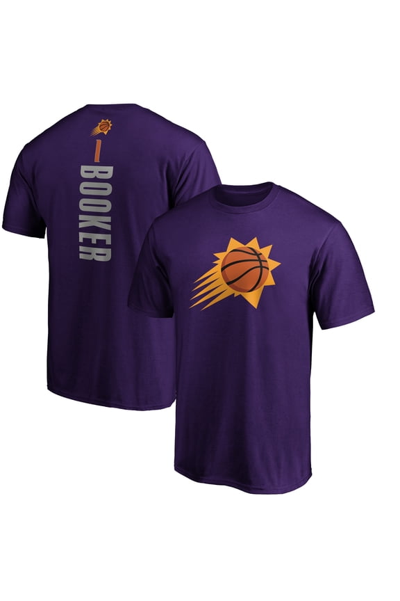 Men's Devin Booker Purple Phoenix Suns Playmaker Name & Number T-Shirt