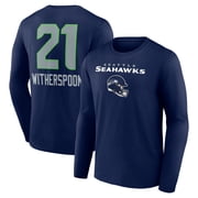 Mens Devon Witherspoon College Navy Seattle Seahawks Team Wordmark Player Name & Number Long Sleeve T-Shirt