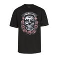 thumbnail image 1 of Men's "Dia De Muertos"  Skull with Roses T-Shirt - Black - Large, 1 of 1
