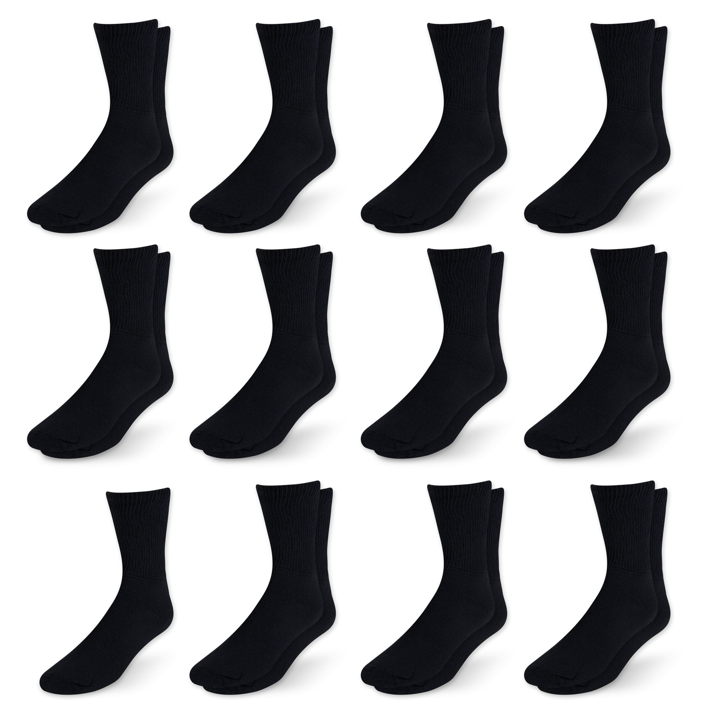 Men's Diabetic Cotton Crew Socks - Loose Fitting Non-Binding Top ...
