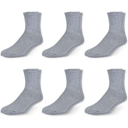 Men's Diabetic Cotton Crew Socks Loose Fitting Non-Binding Top Circulatory