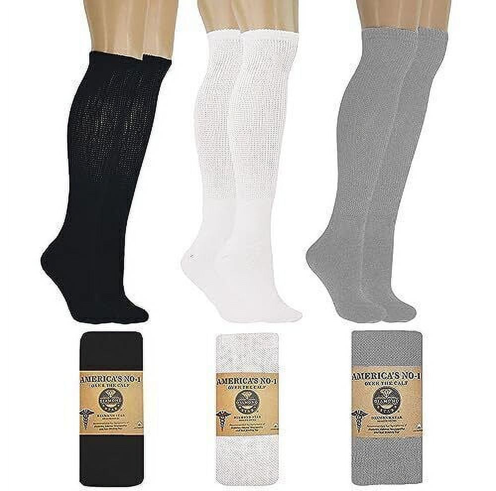 Men's Diabetic Over The Calf CREW SOCKS ”circulatory Health OTCKnee
