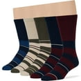 Men's Diabetic Seamless Cotton Crew Socks 5 Pack Big Tall Stripe
