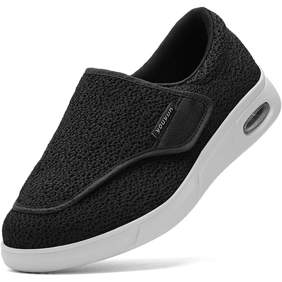 Men's Diabetic Shoes Extra Wide Width, Slip On Walking Sneakers for Swollen Feet & Edema, Orthopedic Shoes with Arch Support for Elderly Foot Pain Relief