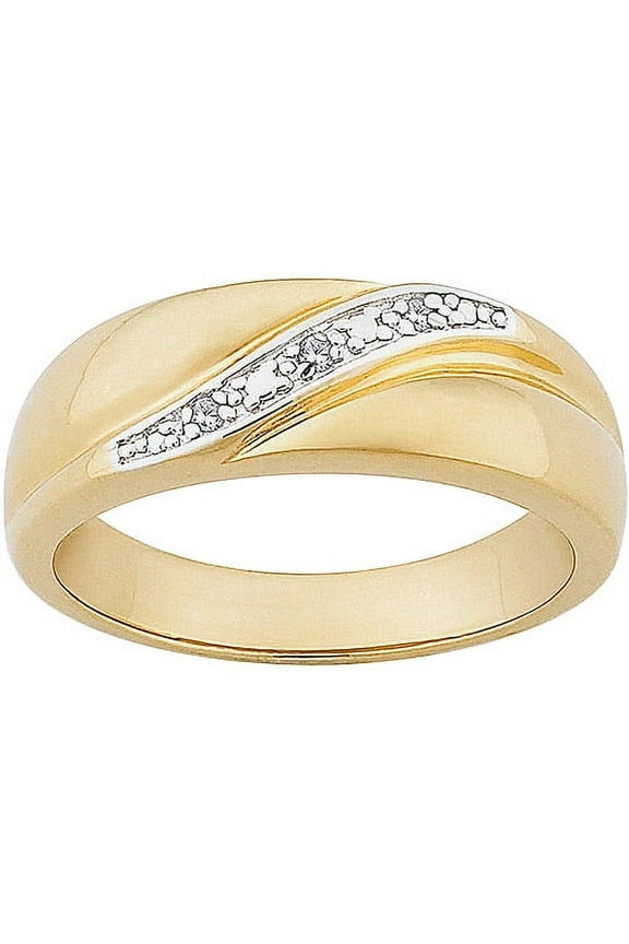 Men's Diamond Accent 14kt Gold over Sterling Silver Wedding Band