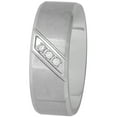 thumbnail image 1 of Men's Diamond Accent Stainless Steel Slant Ring, 8mm, 1 of 4