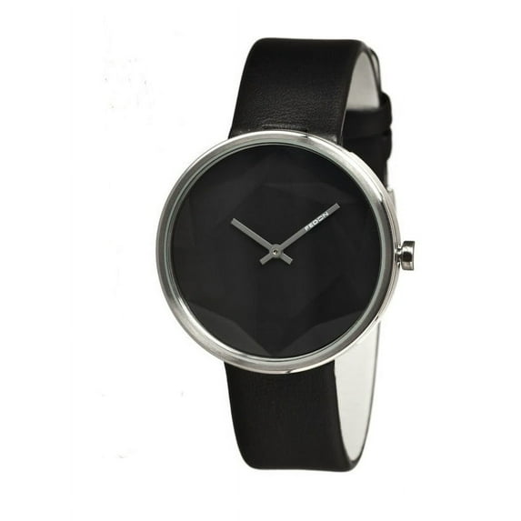 Men's Diamond Black Leather Black Analog Watch