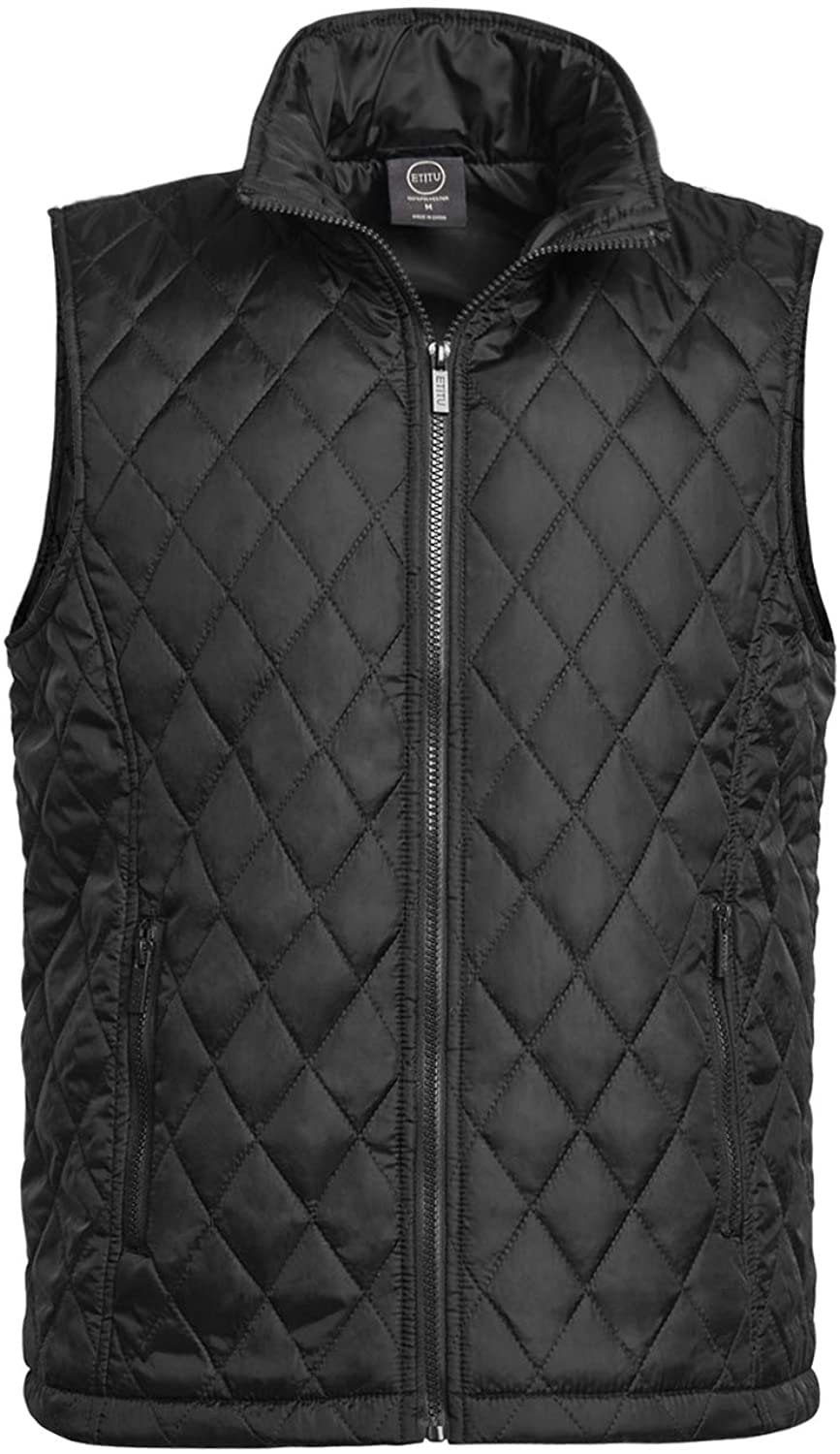Men's Diamond Quilted Puffer Vest 2XL, Black - Walmart.com