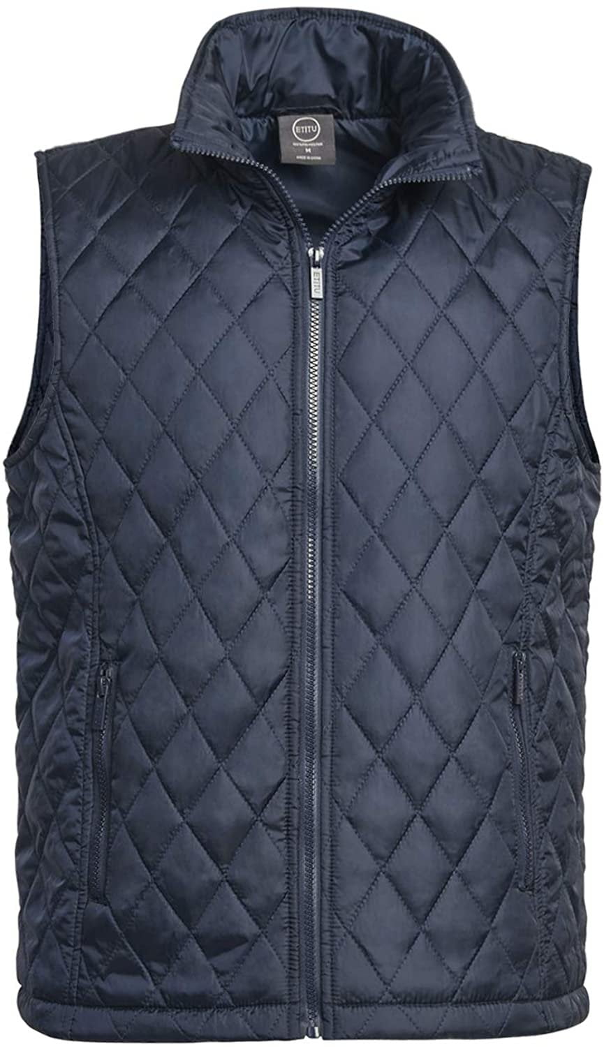 Men's Diamond Quilted Puffer Vest 2XL, Navy - Walmart.com