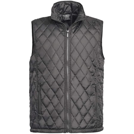 Men's Diamond Quilted Puffer Vest XL, Dark Grey