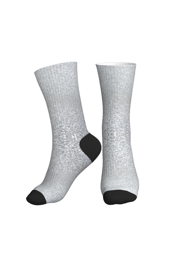 Men's Diamond Silver Pattern Novelty Athletic Socks Women's Digital Printing Funky Patterned Crew Socks