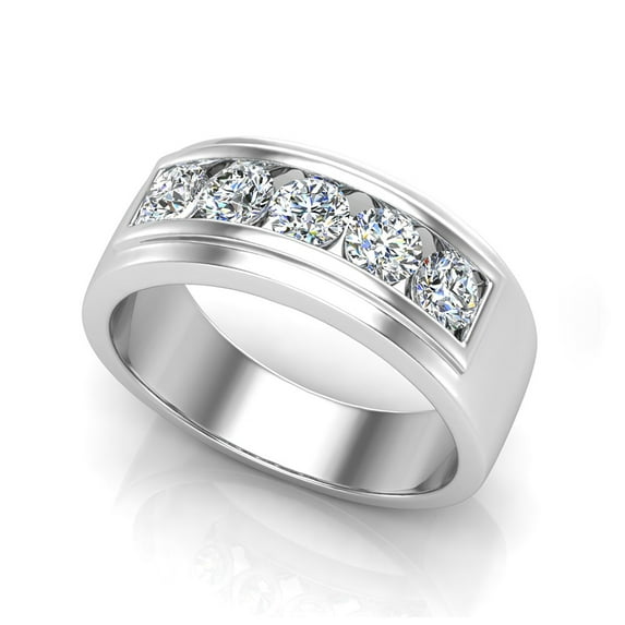 Men's Diamond Wedding Band 1.50 cttw 14K White Gold (G,SI)