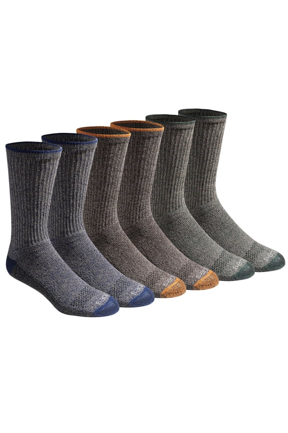 Men's Dickies 6-pack Dri-Tech Comfort Moisture-Control Crew Socks Color: Dark Asst Size: 6-12