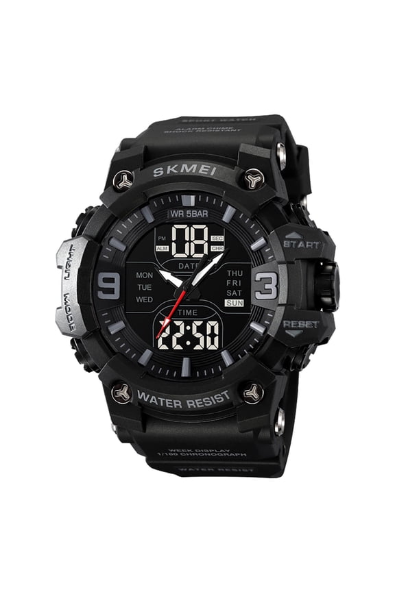 Men's Digital Analog Outdoor Sports Watches Multi Function Military Waterproof Watch for Men LED Casual Stopwatch Alarm Tactical Army Watch Backlight, Alarm, Stopwatch