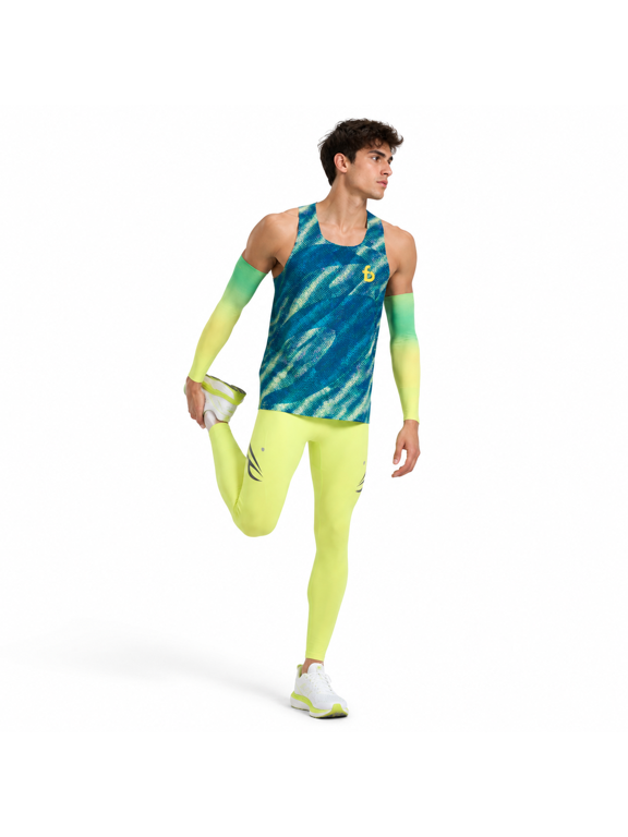 Men's Digital Blue Small Marathon Running Tank Top, Breathable Anti-Chafe Athletic Singlet