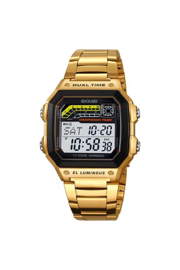 Men's Digital Multi-Function Watches Dual Time Alarm Stopwatch Countdown Backlight Waterproof Watch
