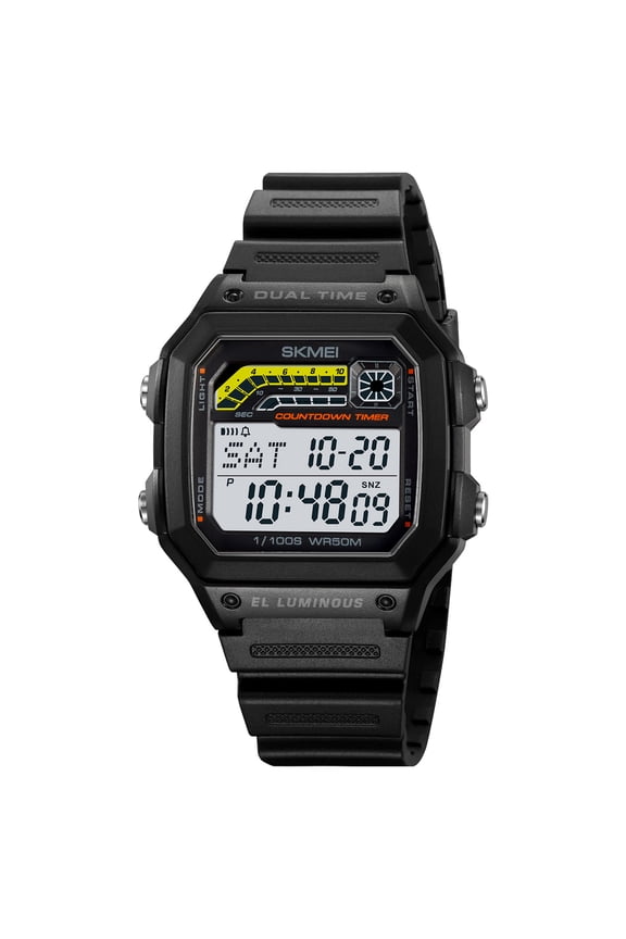 Men's Digital Multi-Function Watches Dual Time Alarm Stopwatch Countdown Backlight Waterproof Watch