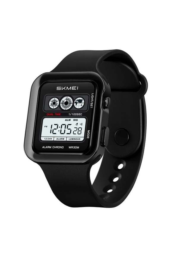 Men's Digital Multi-Function Watches Dual Time Alarm Stopwatch Countdown Backlight Waterproof Watch