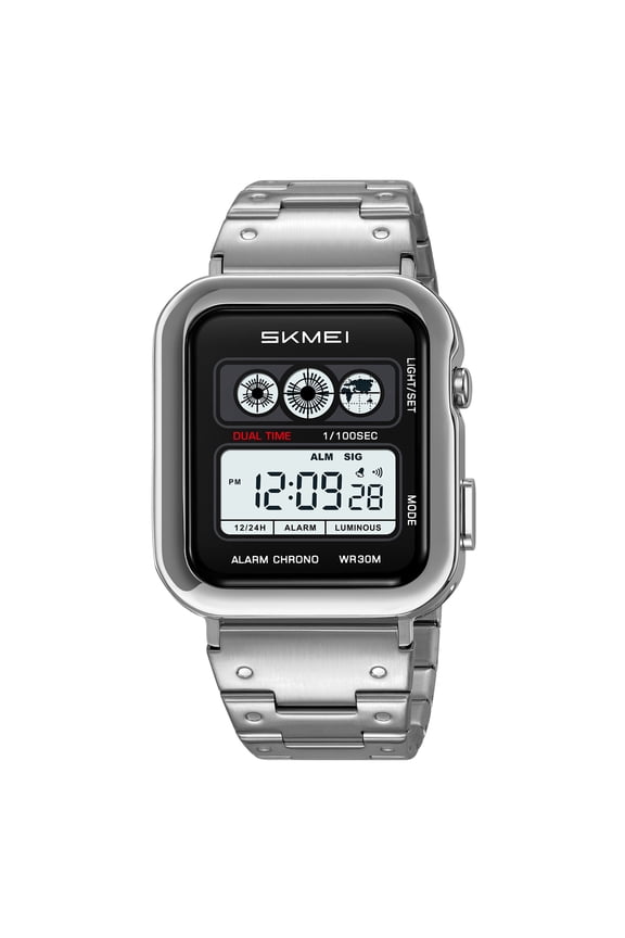 Men's Digital Multi-Function Watches Dual Time Alarm Stopwatch Countdown Backlight Waterproof Watch