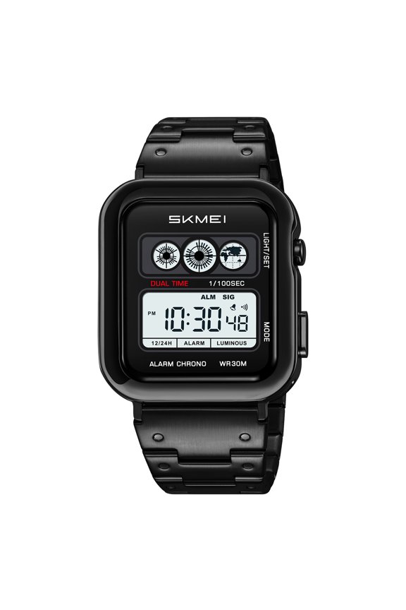 Men's Digital Multi-Function Watches Dual Time Alarm Stopwatch Countdown Backlight Waterproof Watch