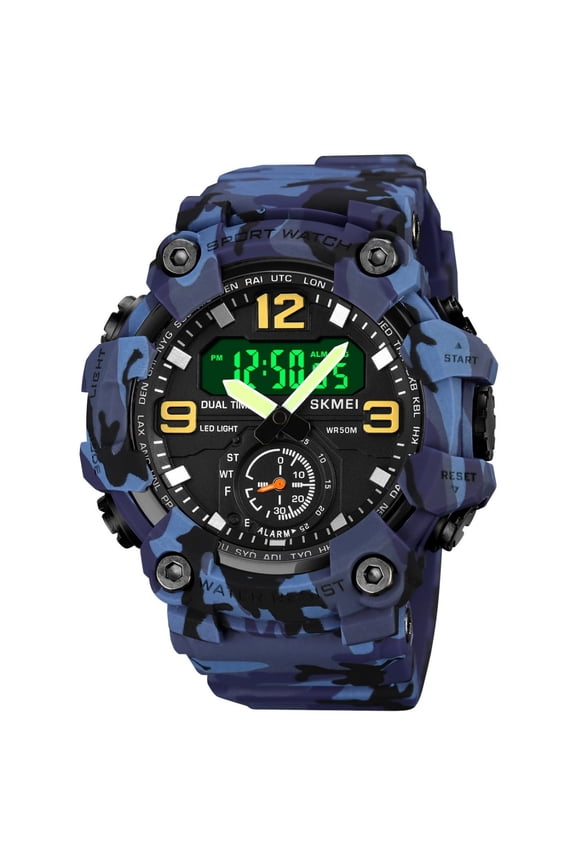 Men's Digital Sport Watch with LED Backlight, Alarm, Stopwatch, 12/24H Format and Water Resistant Design, Multi-Function Casual Wristwatch for Teens, Students, Outdoor School or Daily Use