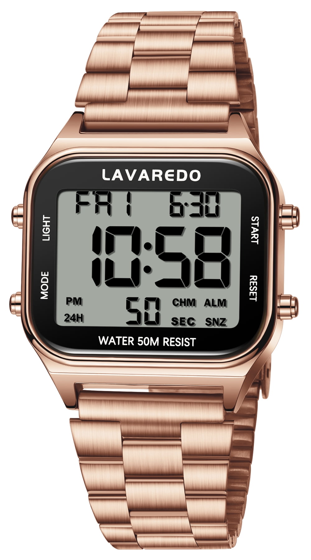 Men's Digital Sport Watch - LED Display, Stainless Steel Strap, Date, Alarm, Stopwatch,Water-Resistant Man Watch Ideal Gift for Men