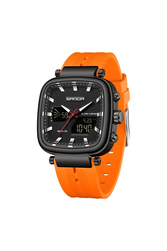 Men's Digital Sports Watch - 5ATM Waterproof Outdoor Chronograph with Countdown Timer, 3 Time Zones, Snooze Alarm, Luminous Dial for Hiking, Camping