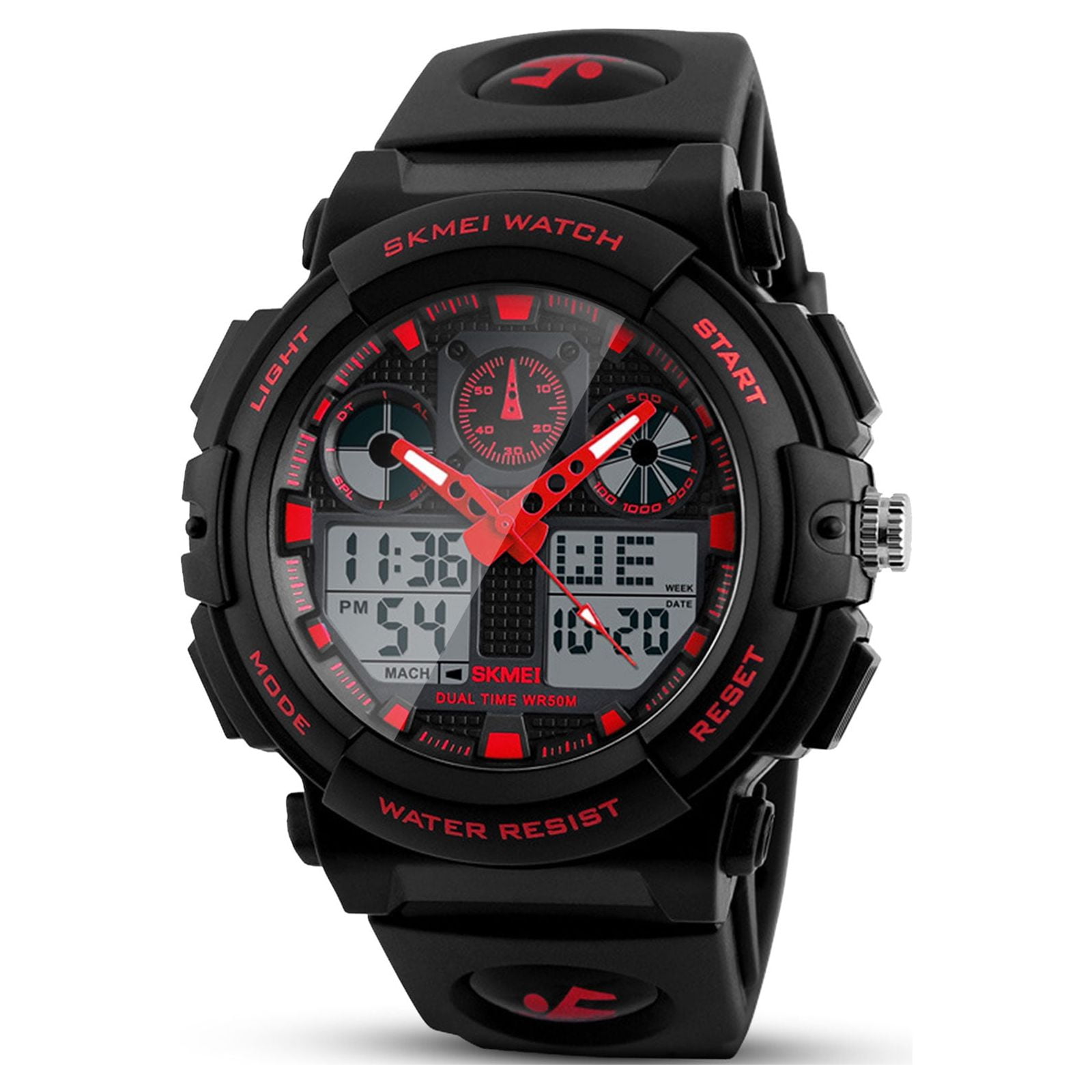 Men's Digital Sports Watch, Large Face Waterproof Wrist Watches for Men  with Stopwatch Alarm LED Back Light, Multi-Functional Military Watch  Outdoor Digital Analog Sports Watch