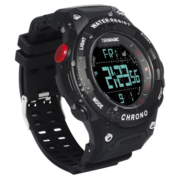 Men’s Digital Sports Watch Suitable for Swimming and Diving 10 ATM 330ft Waterproof with Backlight, Alarm Clock, Stopwatch, Calendar, Dual Time Display