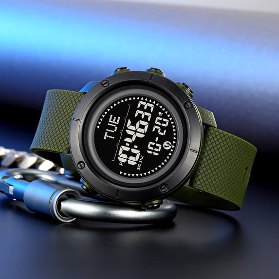 Men's Digital Sports Watch Waterproof 100m with Luminous Display, Stopwatch Alarm, for Hiking Camping Running Swimming, Rugged Outdoor Sports Watch