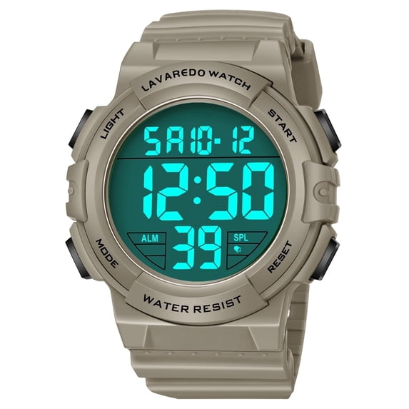 Men's Digital Sports Watch With Stopwatch/Alarm/Dual Time/ LED Backlight Outdoor Sports Waterproof Watch PU Strap Gifts for Man Christmas Gifts