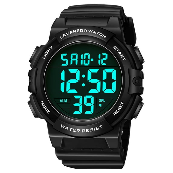 Men's Digital Sports Watch With Stopwatch/Alarm/Dual Time/ LED Backlight Outdoor Sports Waterproof Watch PU Strap Gifts for Man Christmas Gifts