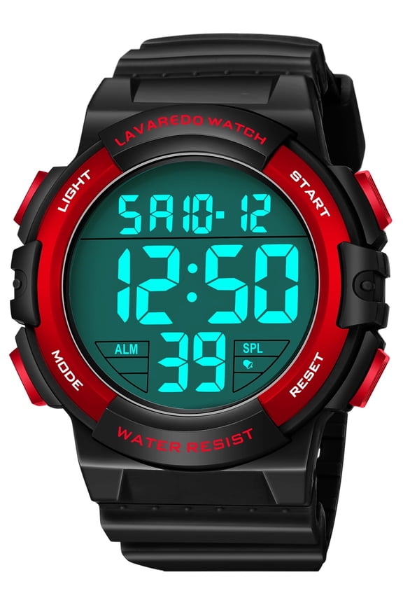 Men's Digital Sports Watch With Stopwatch/Alarm/Dual Time/ LED Backlight Outdoor Sports Waterproof Watch PU Strap Gifts for Man Christmas Gifts