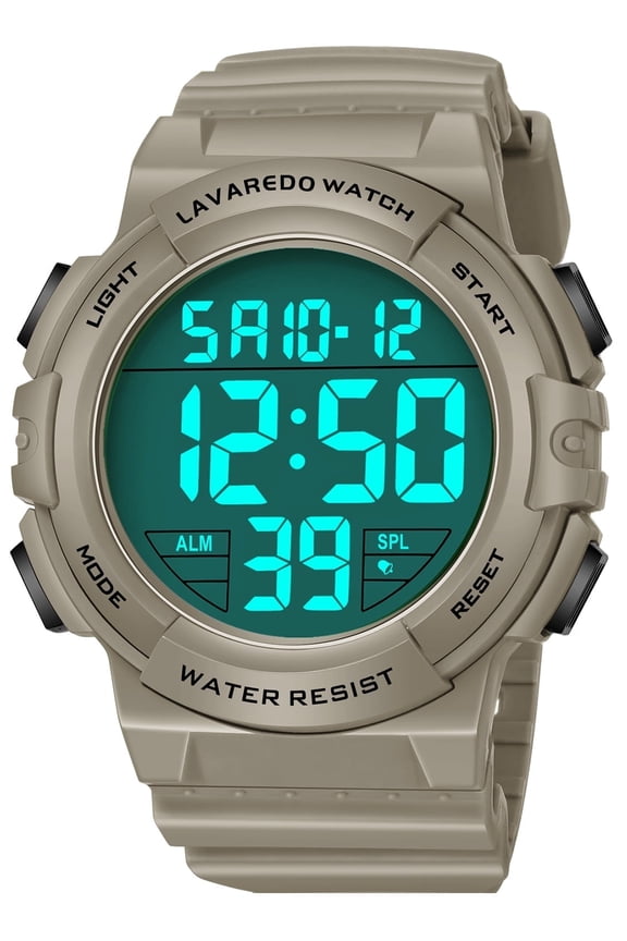 Men's Digital Sports Watch With Stopwatch/Alarm/Dual Time/ LED Backlight Outdoor Sports Waterproof Watch PU Strap Gifts for Man Christmas Gifts
