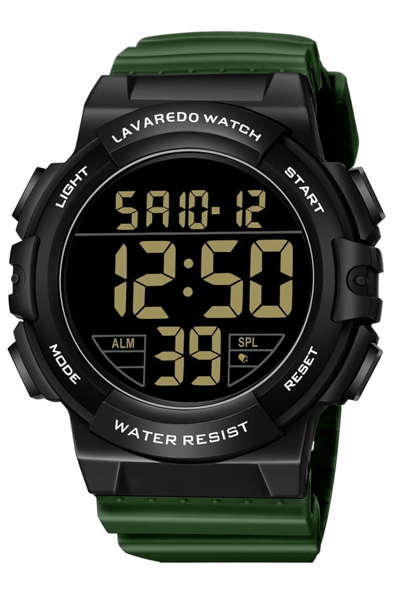 Men's Digital Sports Watch With Stopwatch/Alarm/Dual Time/ LED Backlight Outdoor Sports Waterproof Watch PU Strap Gifts for Man Christmas Gifts
