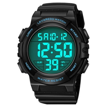 Men's Digital Sports Watch With Stopwatch/Alarm/Dual Time/ LED Backlight Outdoor Sports Waterproof Watch PU Strap Gifts for Man
