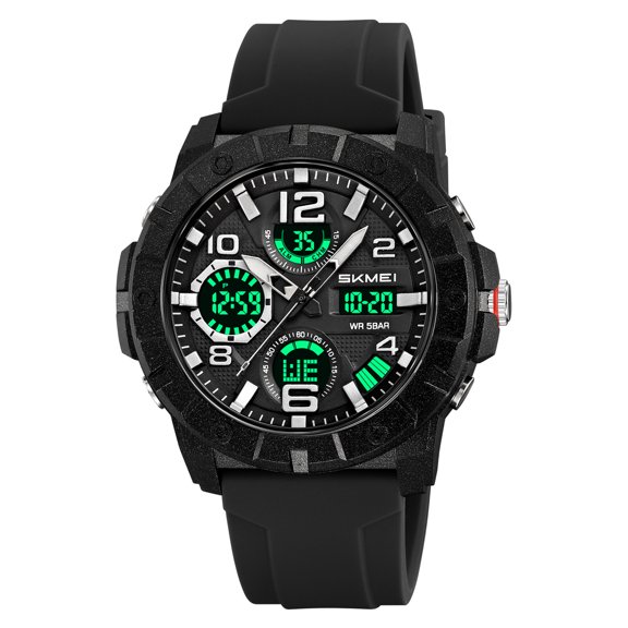 Men's Digital Sports Watch With Stopwatch/Alarm/Dual Time/ LED Backlight Outdoor Sports Waterproof Watch PU Strap Gifts for Man