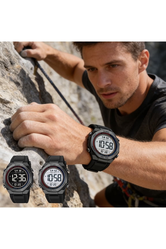 Men's Digital Sports WatchTimer Stopwatch • Water-Resistant Multi-Function Wristwatch • Easy Operation Durable Design for Daily Wear